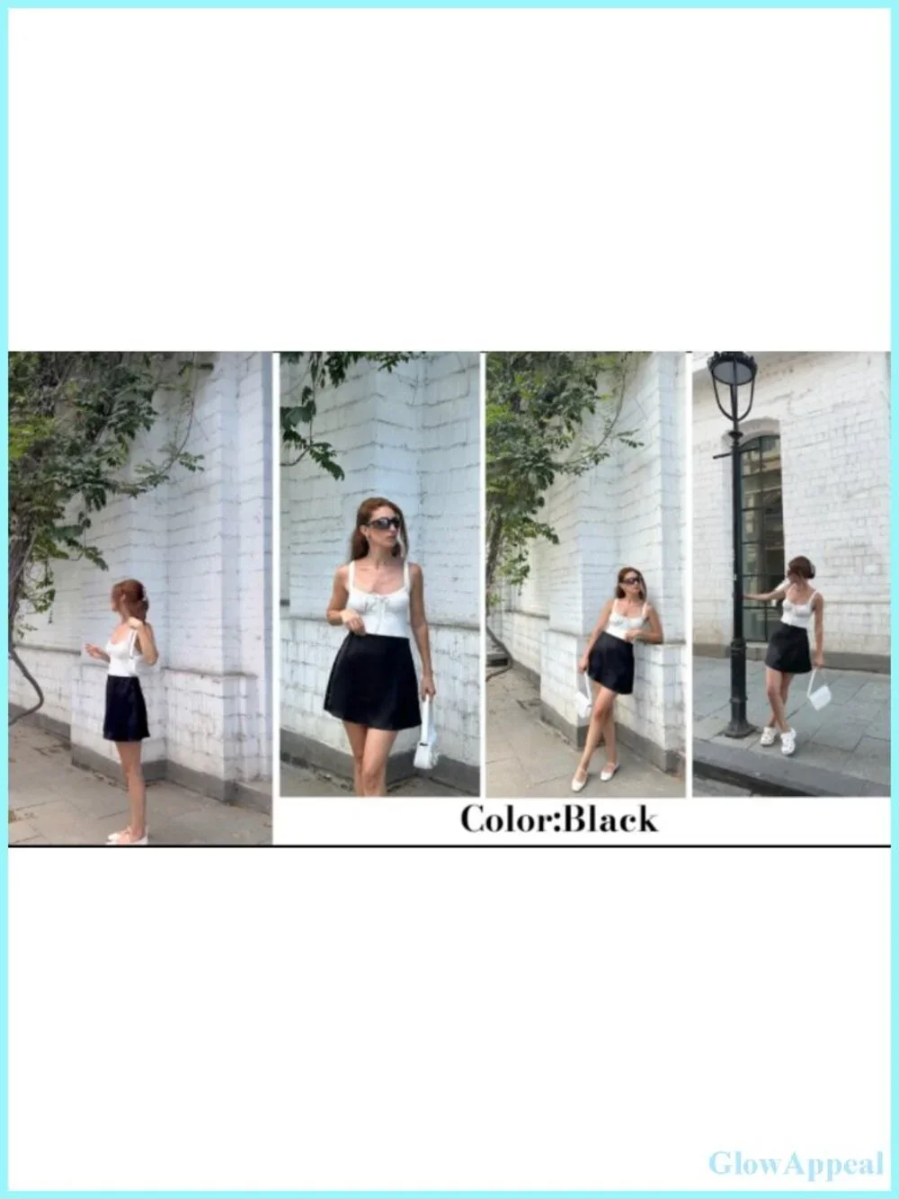 Satin A-Line Mini Skirt High Waist Zip Party Club Elastic Skirts